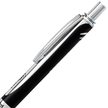 EnerGel Alloy Retractable Premium Liquid Gel Pen, (0.7mm) Metal Tip, Medium Line,Black Barrel, Black Ink (BL407A-A)