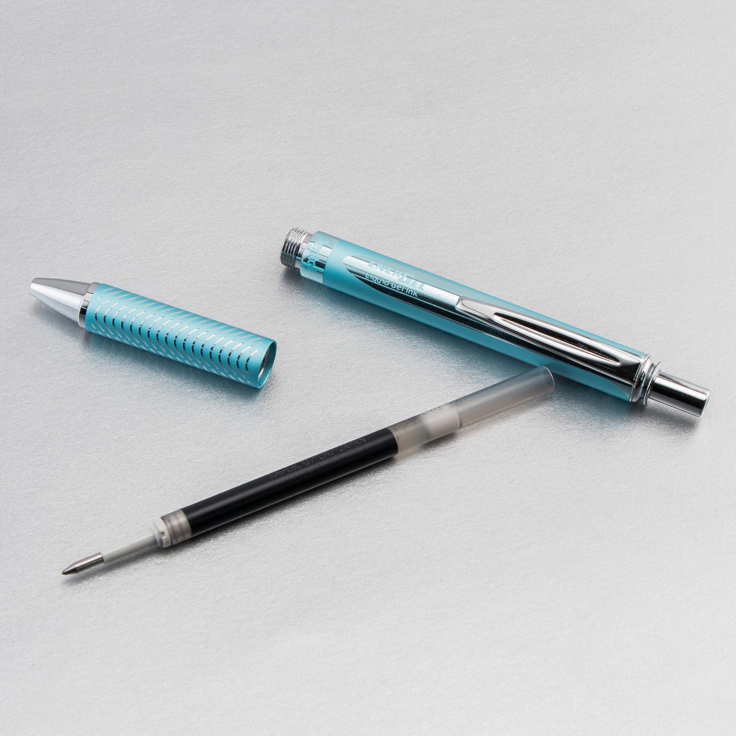 EnerGel Alloy Retractable Premium Liquid Gel Pen, (0.7mm) Aquamarine Barrel, Black Ink (BL407LS-A)