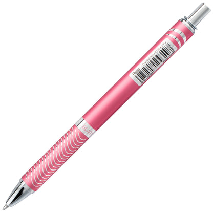 EnerGel Alloy Retractable Premium Liquid Gel Pen, (0.7mm) Metal Tip, Medium Line, Pink Barrel, Black Ink (BL407P-A)