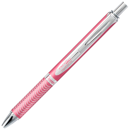 EnerGel Alloy Retractable Premium Liquid Gel Pen, (0.7mm) Metal Tip, Medium Line, Pink Barrel, Black Ink (BL407P-A)