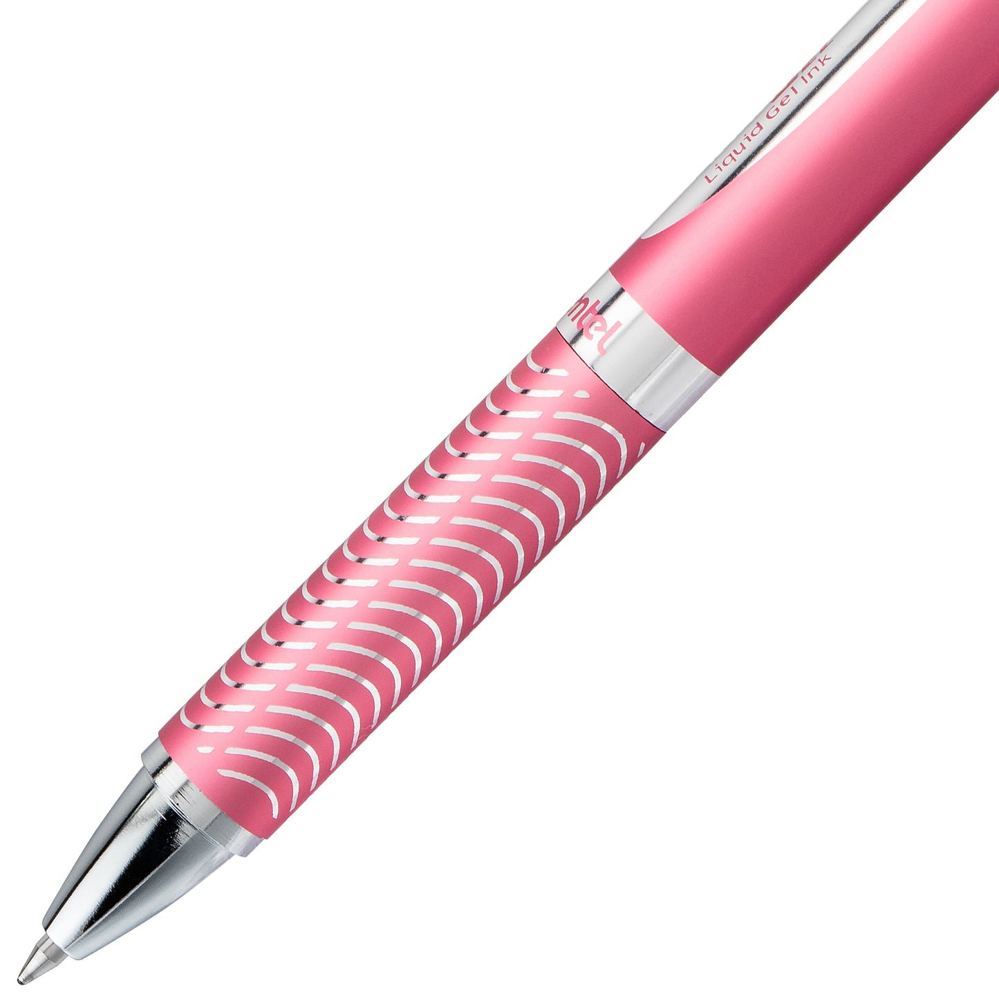 EnerGel Alloy Retractable Premium Liquid Gel Pen, (0.7mm) Metal Tip, Medium Line, Pink Barrel, Black Ink (BL407P-A)