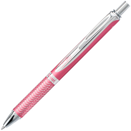 EnerGel Alloy Retractable Premium Liquid Gel Pen, (0.7mm) Metal Tip, Medium Line, Pink Barrel, Black Ink (BL407P-A)