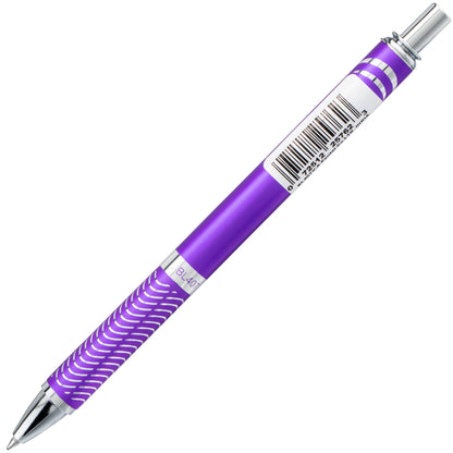 EnerGel Alloy Retractable Premium Liquid Gel Pen, (0.7mm) Metal Tip, Medium Line, Violet Barrel, Black Ink (BL407V-A)