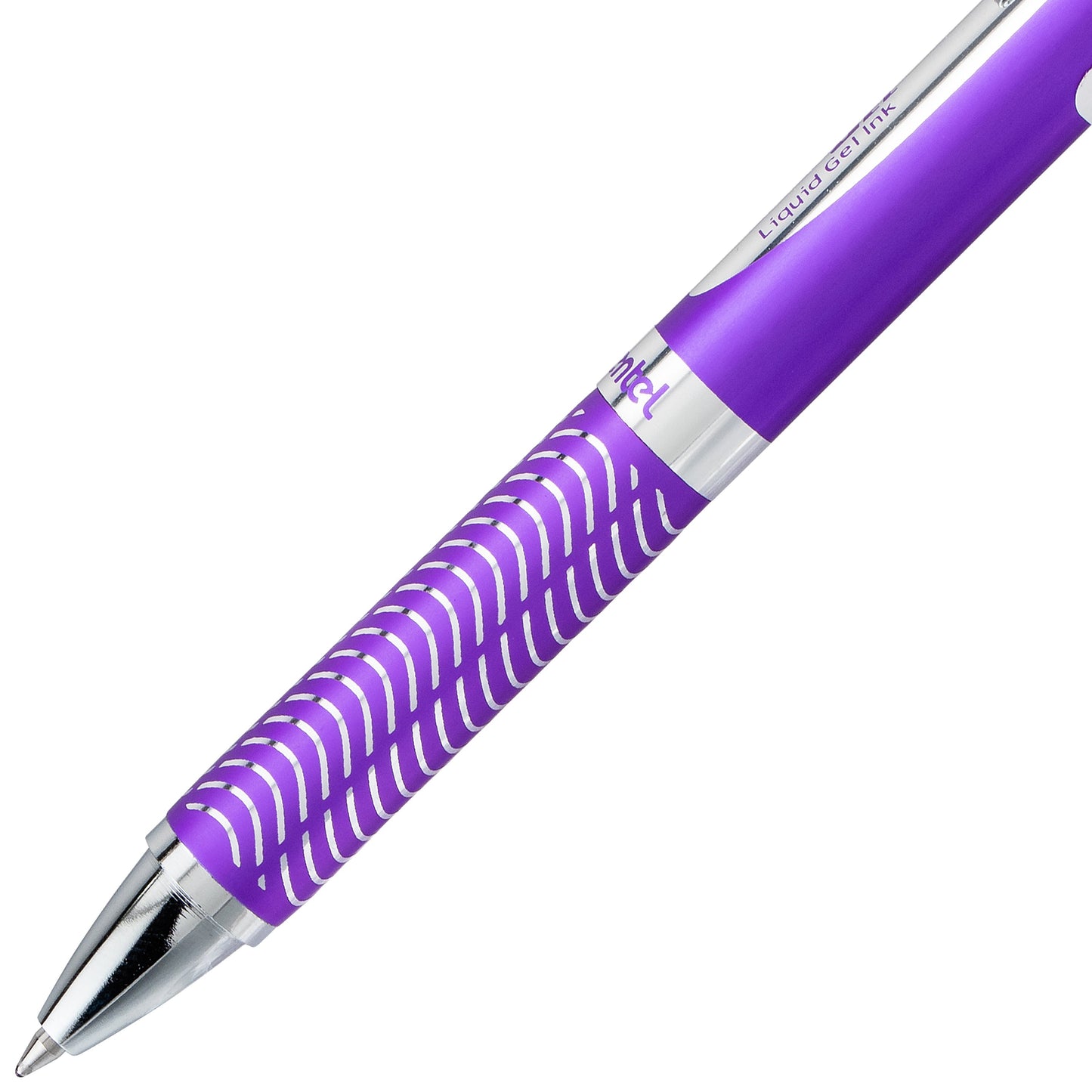 EnerGel Alloy Retractable Premium Liquid Gel Pen, (0.7mm) Metal Tip, Medium Line, Violet Barrel, Black Ink (BL407V-A)