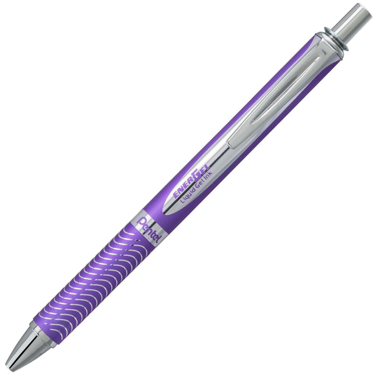 EnerGel Alloy Retractable Premium Liquid Gel Pen, (0.7mm) Metal Tip, Medium Line, Violet Barrel, Violet Ink (BL407V-V)