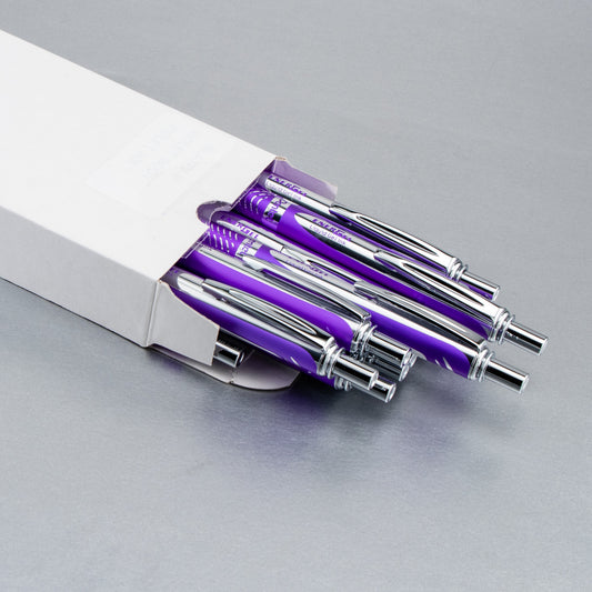 EnerGel Alloy Retractable Premium Liquid Gel Pen, (0.7mm) Metal Tip, Medium Line, Violet Barrel, Violet Ink (BL407V-V)