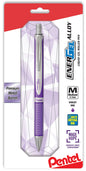 EnerGel Alloy Retractable Premium Liquid Gel Pen, (0.7mm) Metal Tip, Medium Line, Violet Barrel, Violet Ink, 1-Pk (BL407VBPV)