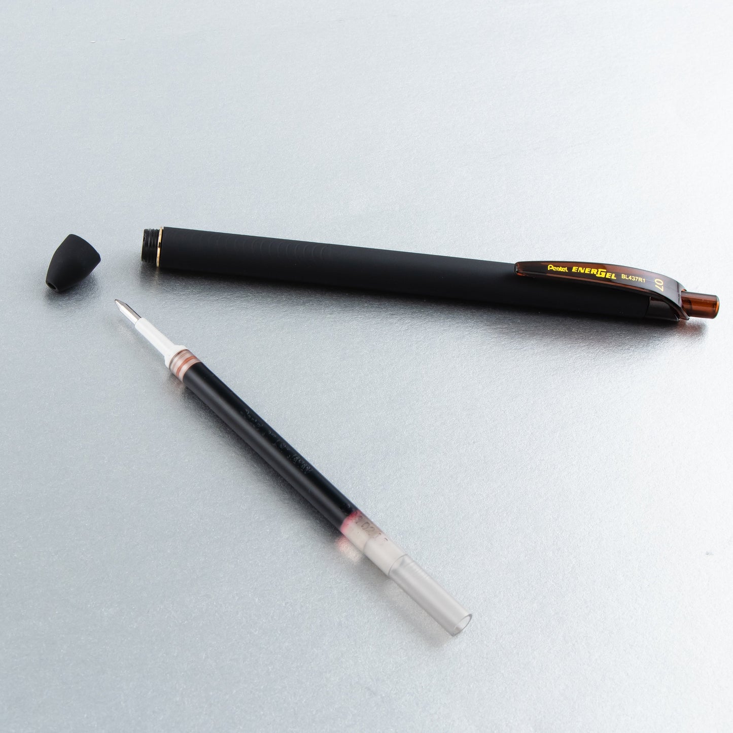 EnerGel Kuro Liquid Gel Pen, (0.7mm) Medium line, Brown Ink (BL437R1-E)