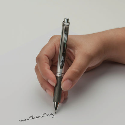 EnerGel RTX Retractable Liquid Gel Pen, (0.7mm) Metal Tip, Medium Line, Black Ink (BL77-A)