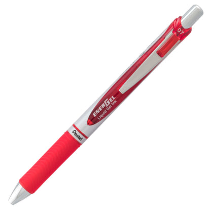 EnerGel RTX Retractable Liquid Gel Pen, (0.7mm) Metal Tip, Medium Line,Red Ink (BL77-B)