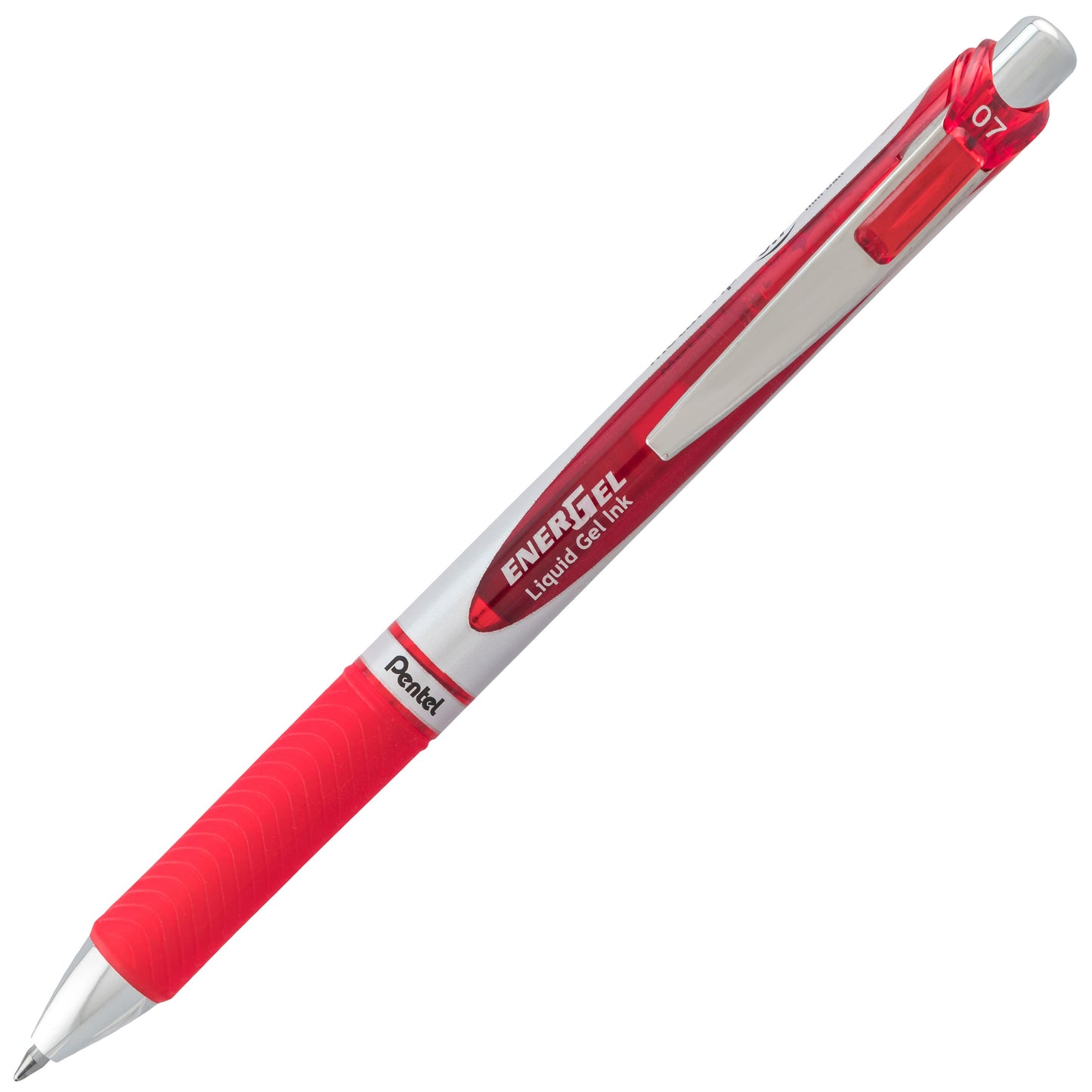 EnerGel RTX Retractable Liquid Gel Pen, (0.7mm) Metal Tip, Medium Line,Red Ink (BL77-B)