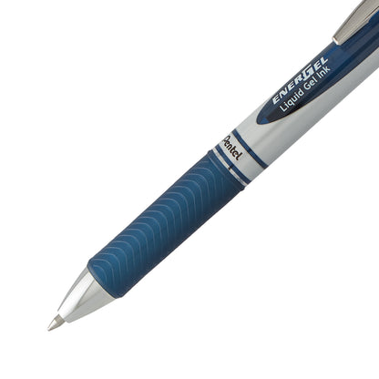 Pentel EnerGel RTX Retractable Liquid Gel Pen, (0.7mm) Metal Tip, Medium Line, Navy Blue Ink (BL77-CA)
