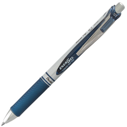 Pentel EnerGel RTX Retractable Liquid Gel Pen, (0.7mm) Metal Tip, Medium Line, Navy Blue Ink (BL77-CA)