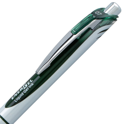 Pentel EnerGel RTX Retractable Liquid Gel Pen, (0.7mm) Medium line, Forest Green Ink (BL77-D3)