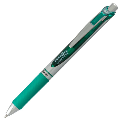 EnerGel RTX Retractable Liquid Gel Pen, (0.7mm) Metal Tip, Medium Line,Green Ink (BL77-D)