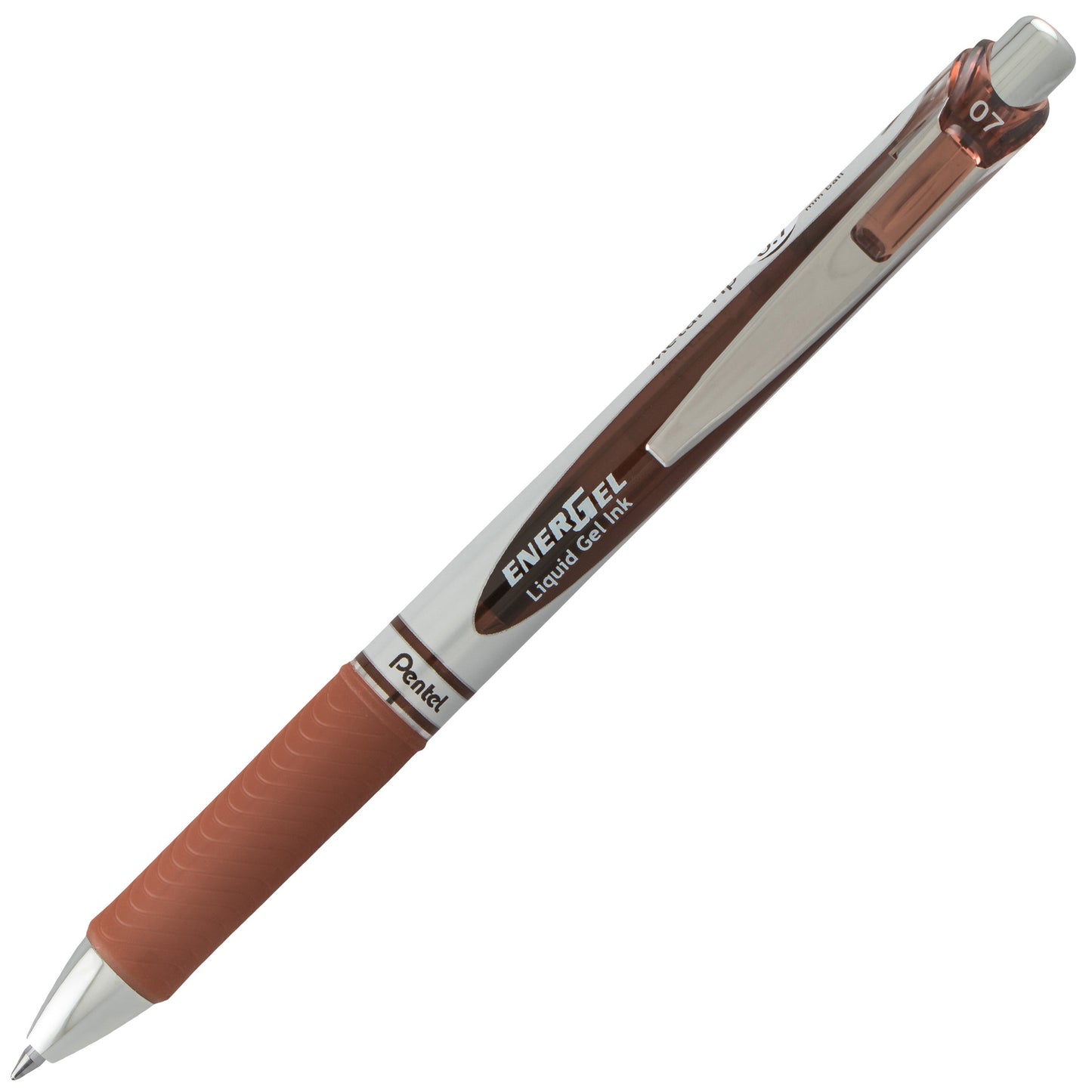 EnerGel RTX Retractable Liquid Gel Pen, (0.7mm) Metal Tip, Medium Line, Brown Ink (BL77-E)