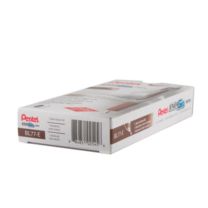 EnerGel RTX Retractable Liquid Gel Pen, (0.7mm) Metal Tip, Medium Line, Brown Ink (BL77-E)