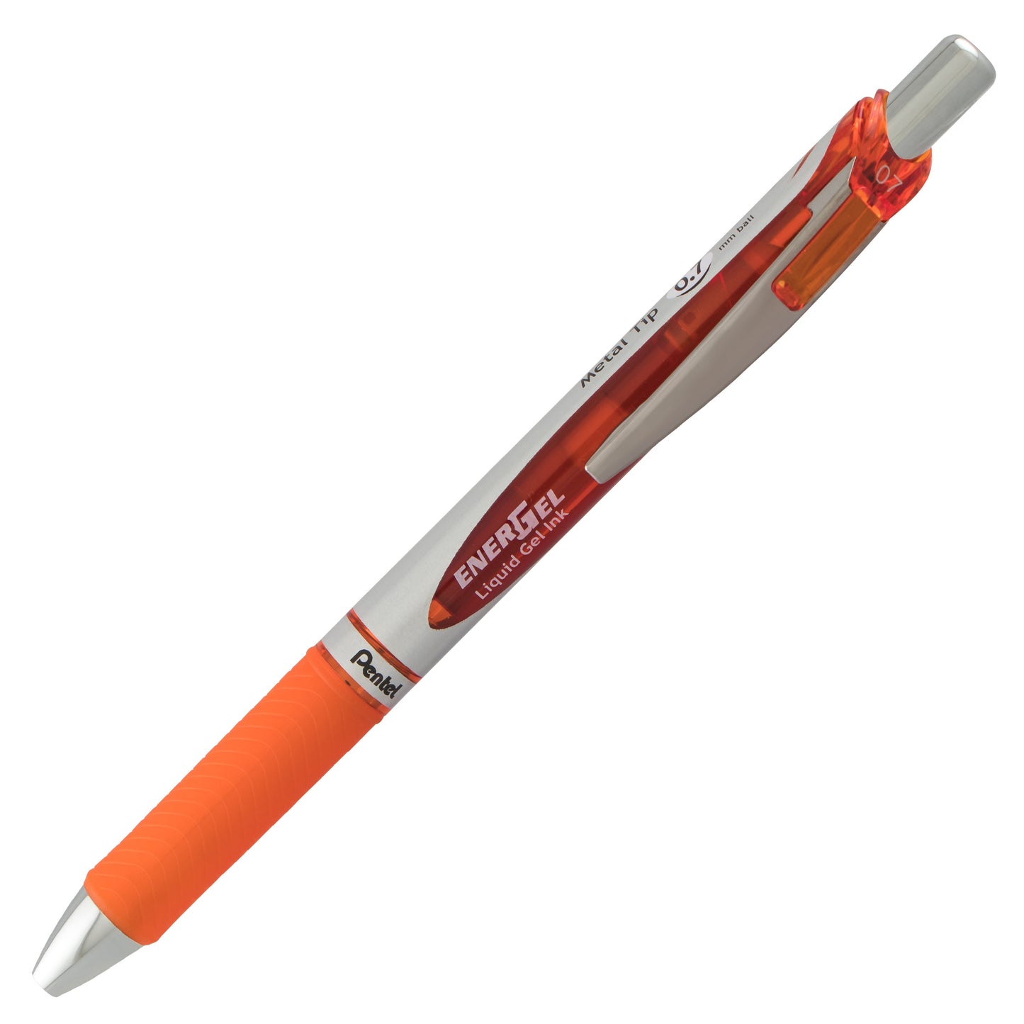 EnerGel RTX Retractable Liquid Gel Pen, (0.7mm) Metal Tip, Medium Line,Orange Ink (BL77-F)