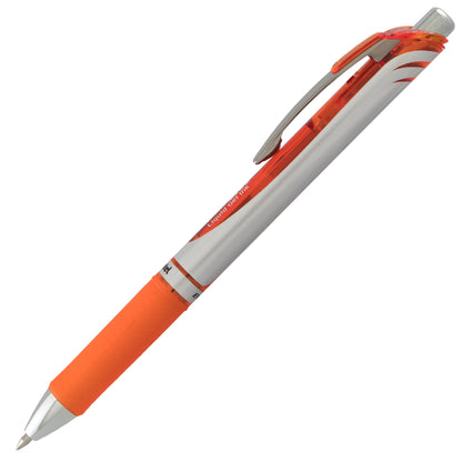 EnerGel RTX Retractable Liquid Gel Pen, (0.7mm) Metal Tip, Medium Line,Orange Ink (BL77-F)