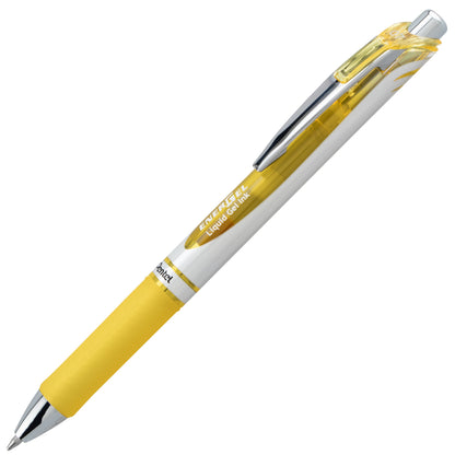 EnerGel RTX Retractable Liquid Gel Pen, (0.7mm) Medium line, Yellow Ink (BL77-G)