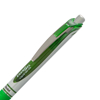 EnerGel RTX Retractable Liquid Gel Pen, (0.7mm) Metal Tip, Medium Line, Lime Green Ink (BL77-K)