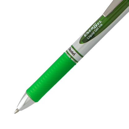 EnerGel RTX Retractable Liquid Gel Pen, (0.7mm) Metal Tip, Medium Line, Lime Green Ink (BL77-K)