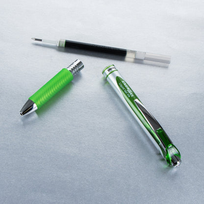 EnerGel RTX Retractable Liquid Gel Pen, (0.7mm) Metal Tip, Medium Line, Lime Green Ink (BL77-K)