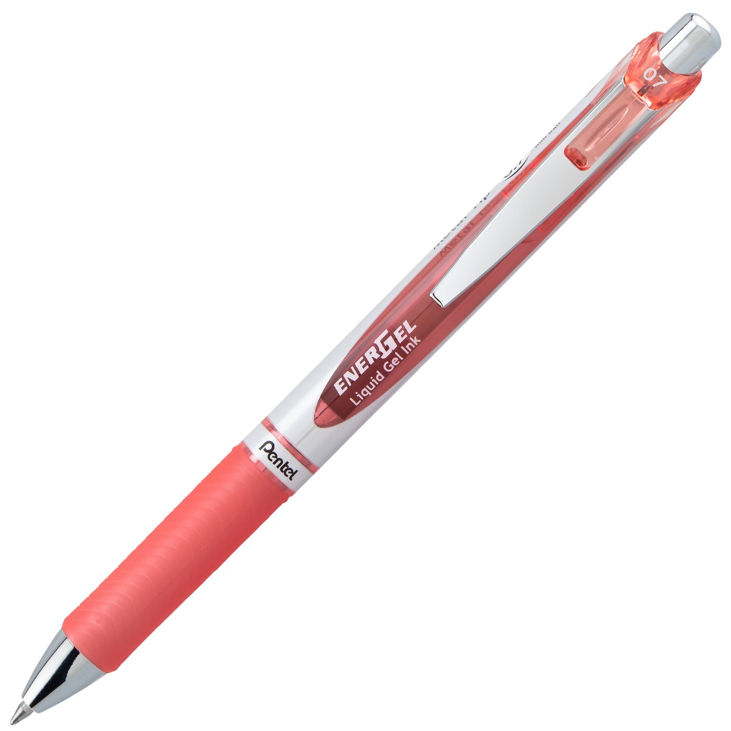 EnerGel RTX Retractable Liquid Gel Pen, (0.7mm) Medium line, Coral Pink Ink (BL77-P3)
