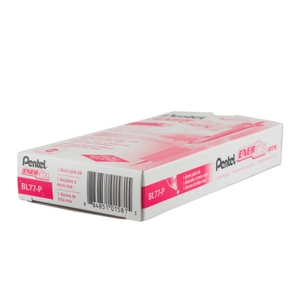 EnerGel RTX Retractable Liquid Gel Pen, (0.7mm) Metal Tip, Medium Line, Pink Ink (BL77-P)