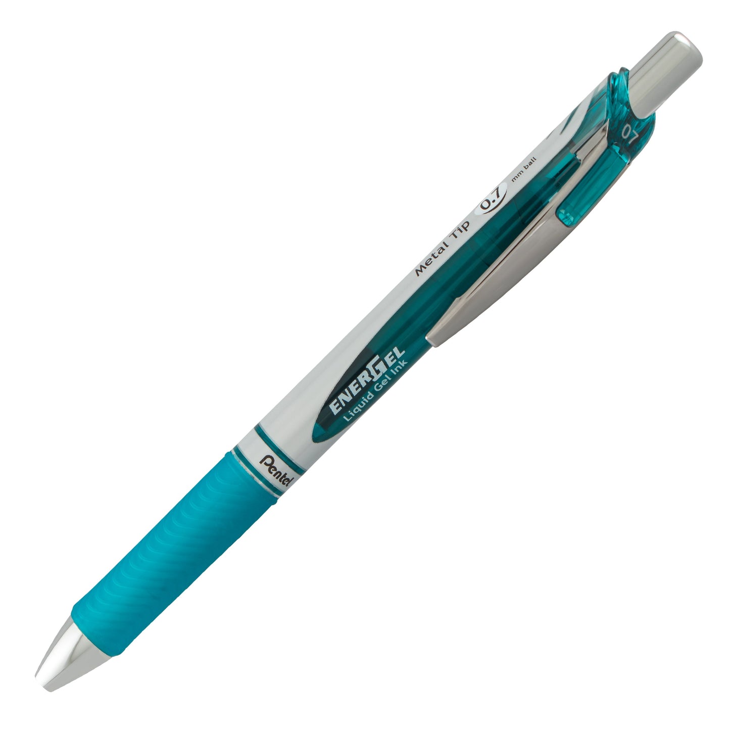 EnerGel RTX Retractable Liquid Gel Pen, (0.7mm) Metal Tip, Medium Line, Turquoise Ink (BL77-S3)
