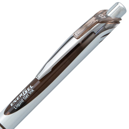 EnerGel RTX Retractable Liquid Gel Pen, (0.7mm) Medium line, Sepia Ink (BL77-SP)