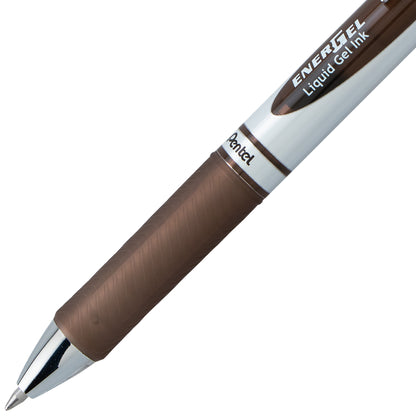 EnerGel RTX Retractable Liquid Gel Pen, (0.7mm) Medium line, Sepia Ink (BL77-SP)