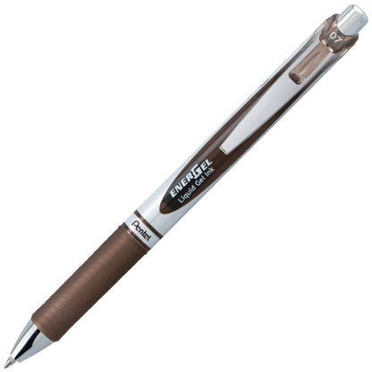 EnerGel RTX Retractable Liquid Gel Pen, (0.7mm) Medium line, Sepia Ink (BL77-SP)
