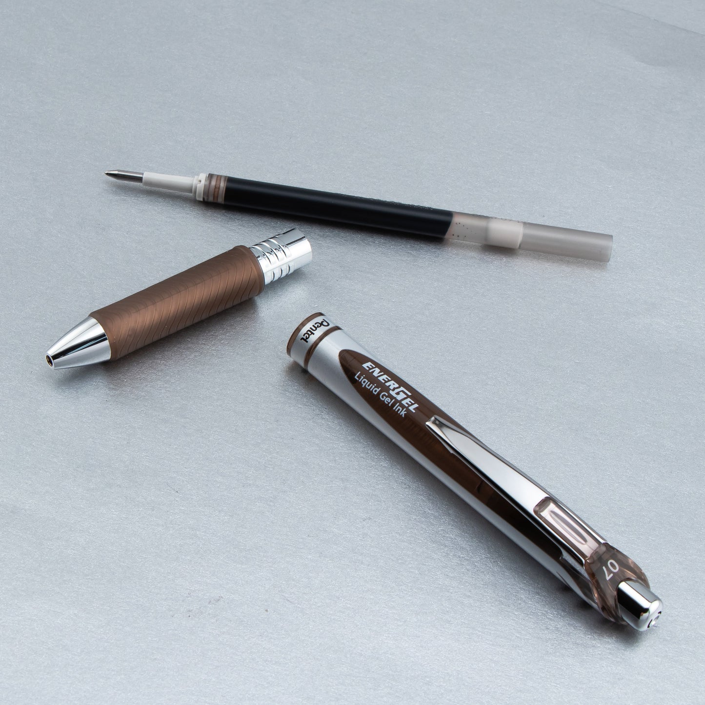 EnerGel RTX Retractable Liquid Gel Pen, (0.7mm) Medium line, Sepia Ink (BL77-SP)