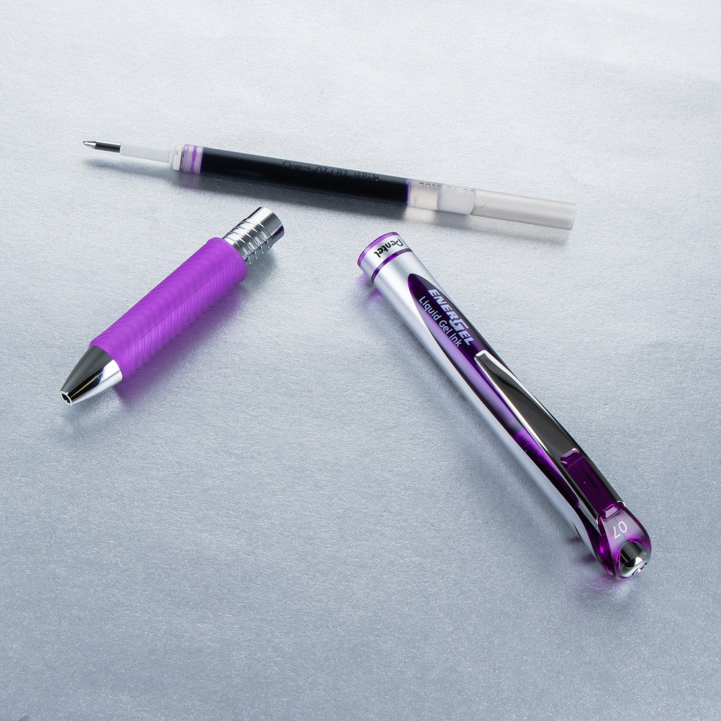 EnerGel RTX Retractable Liquid Gel Pen, (0.7mm) Metal Tip, Medium Line, Violet Ink (BL77-V)