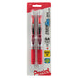EnerGel RTX Retractable Liquid Gel Pen, (0.7mm) Metal Tip, Medium Line, Red Ink 2-Pk (BL77BP2B)