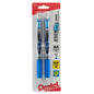 EnerGel RTX Retractable Liquid Gel Pen, (0.7mm) Metal Tip, Medium Line, Blue Ink 2-Pk (BL77BP2C)