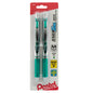 EnerGel RTX Retractable Liquid Gel Pen, (0.7mm) Metal Tip, Medium Line, Green Ink 2-Pk (BL77BP2D)