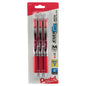 EnerGel RTX Retractable Liquid Gel Pen, (0.7mm) Metal Tip, Medium Line, Red Ink 3-Pk (BL77BP3B)