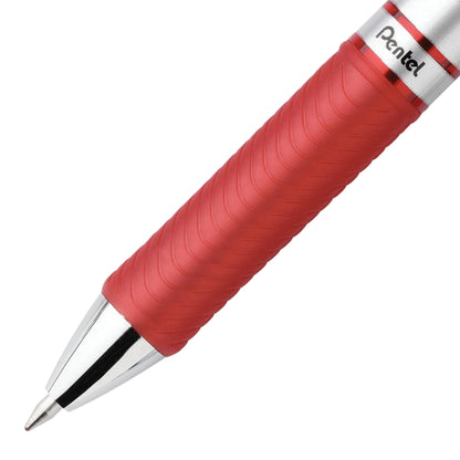 EnerGel RTX Retractable Liquid Gel Pen, (0.7mm) Metal Tip, Medium Line, Red Ink 3-Pk (BL77BP3B)