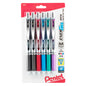 EnerGel RTX Retractable Liquid Gel Pen, (0.7mm) Metal Tip, Medium Line, Assorted Ink (2A/B/C/D/V) 6-Pk (BL77BP6M)