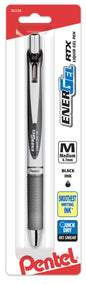 EnerGel RTX Retractable Liquid Gel Pen, (0.7mm) Metal Tip, Medium Line,Black Ink 1-Pk (BL77BPA)