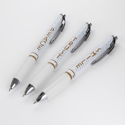 EnerGel Inspire Peace/Trust/Smile, (0.7mm) Medium Line, Black Ink 3-pk (BL77INSPBP3M)