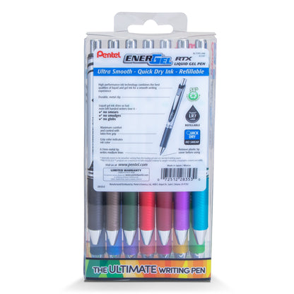 EnerGel RTX Liquid Gel Pen, (0.7mm) Medium Line, Assorted Ink- 14-pk Plastic Box (BL77PC14M)