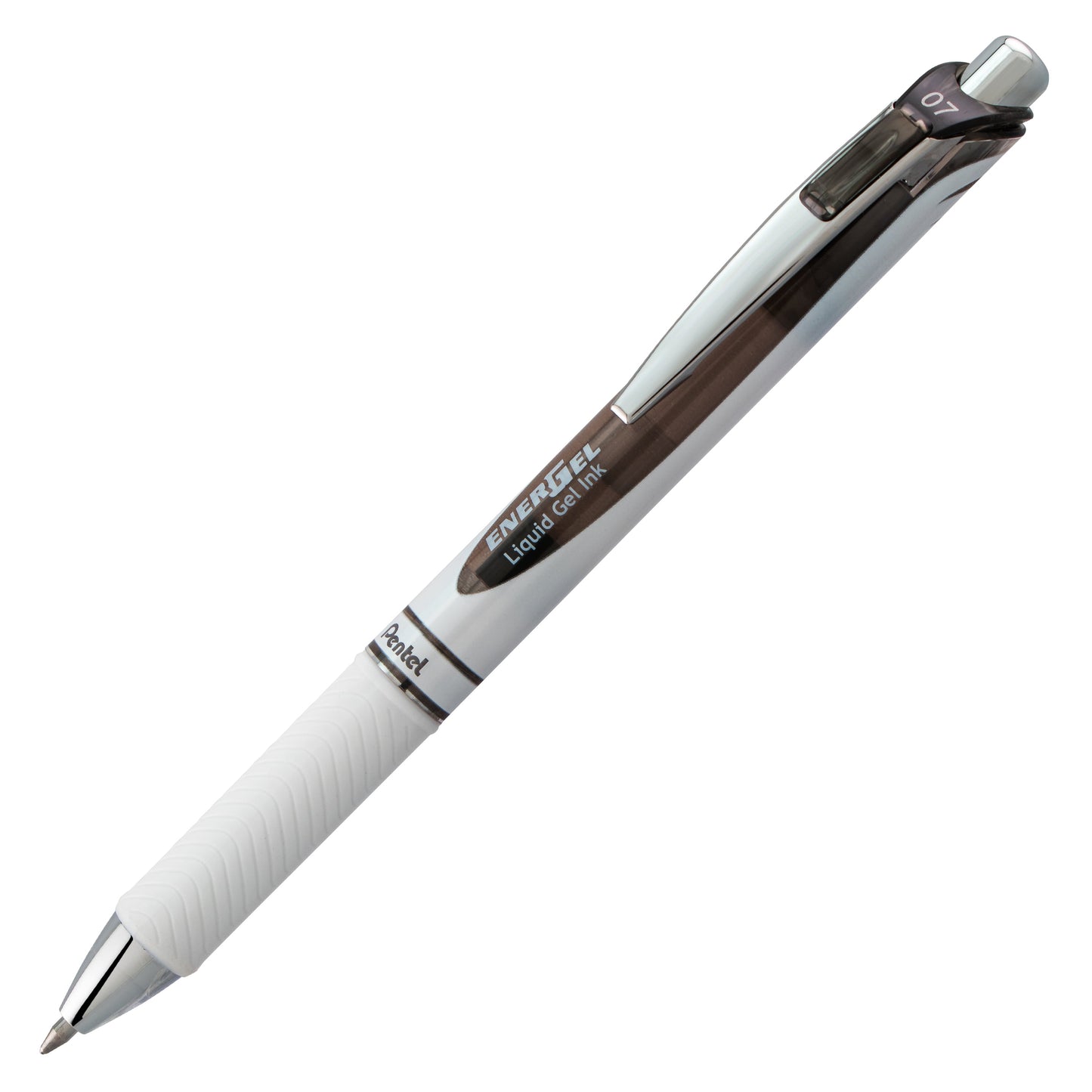 EnerGel Pearl Retractable Liquid Gel Pen, (0.7mm) Metal Tip, Medium Line, Black Accent, Black Ink (BL77PW-A)