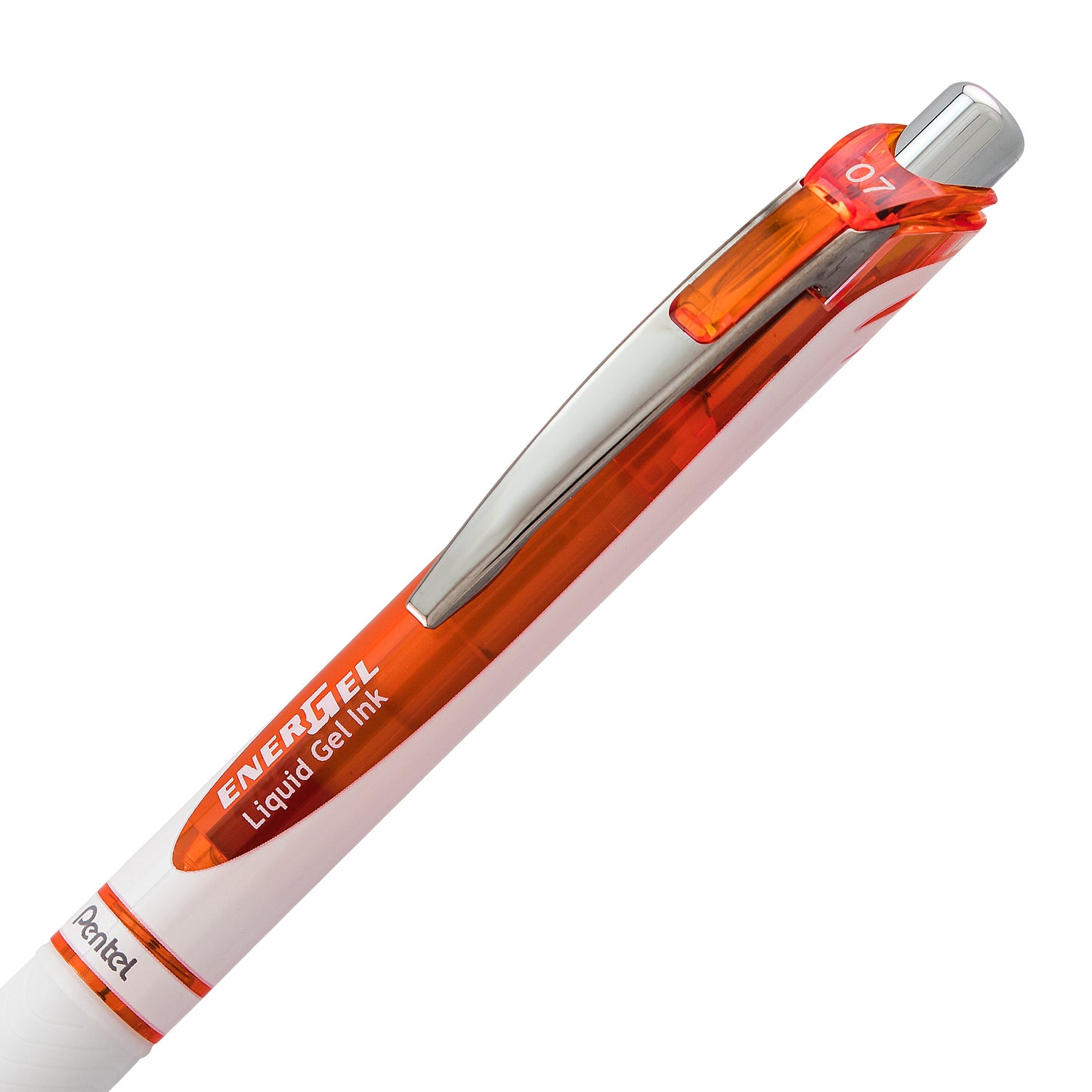 EnerGel Pearl Retractable Liquid Gel Pen, (0.7mm) Metal Tip, Medium Line, Orange Accent, Orange Ink (BL77PW-F)