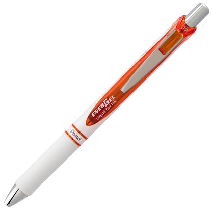 EnerGel Pearl Retractable Liquid Gel Pen, (0.7mm) Metal Tip, Medium Line, Orange Accent, Orange Ink (BL77PW-F)