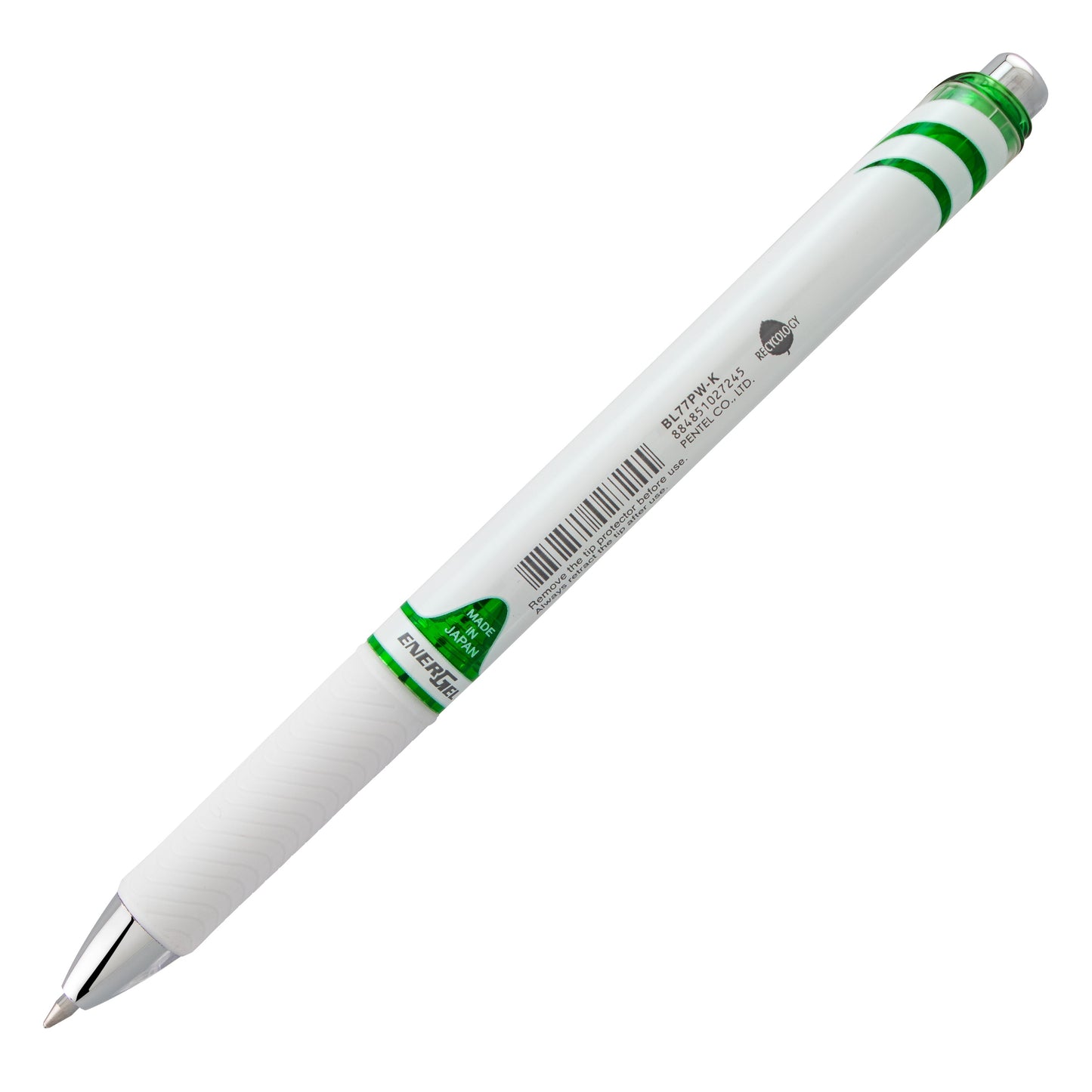 EnerGel Pearl Retractable Liquid Gel Pen, (0.7mm) Metal Tip, Medium Line, Lime Green Accent, Lime Green Ink (BL77PW-K)