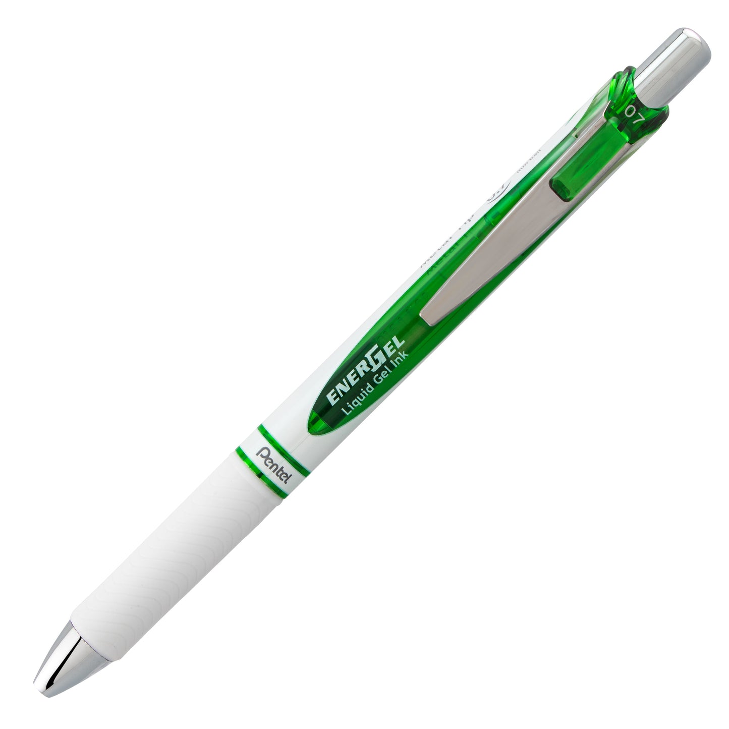 EnerGel Pearl Retractable Liquid Gel Pen, (0.7mm) Metal Tip, Medium Line, Lime Green Accent, Lime Green Ink (BL77PW-K)