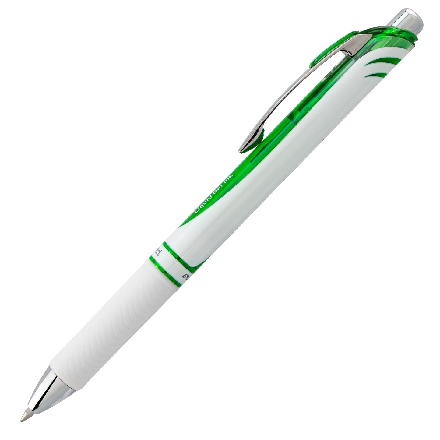 EnerGel Pearl Retractable Liquid Gel Pen, (0.7mm) Metal Tip, Medium Line, Lime Green Accent, Lime Green Ink (BL77PW-K)